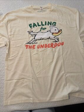 Simons Sits Cream falling for the underdog T-shirt M New